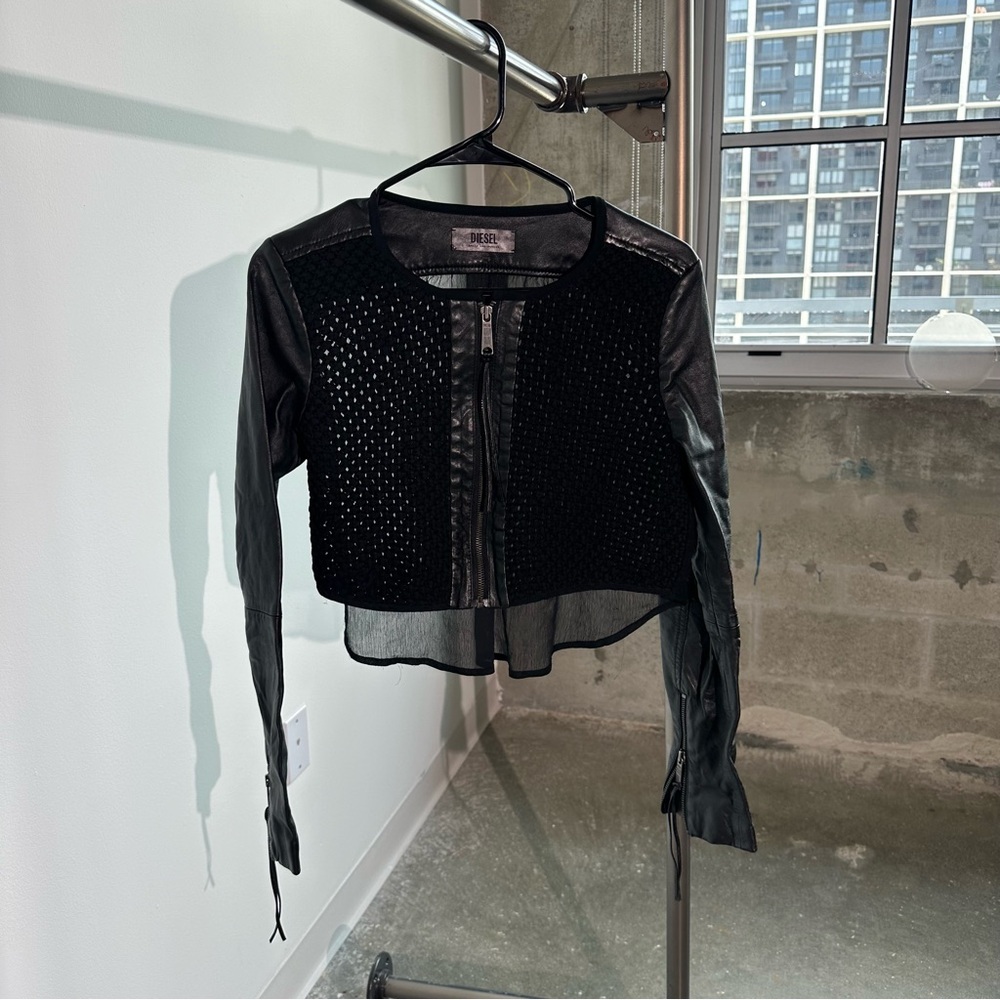 Diesel Leather look cropped Jacket